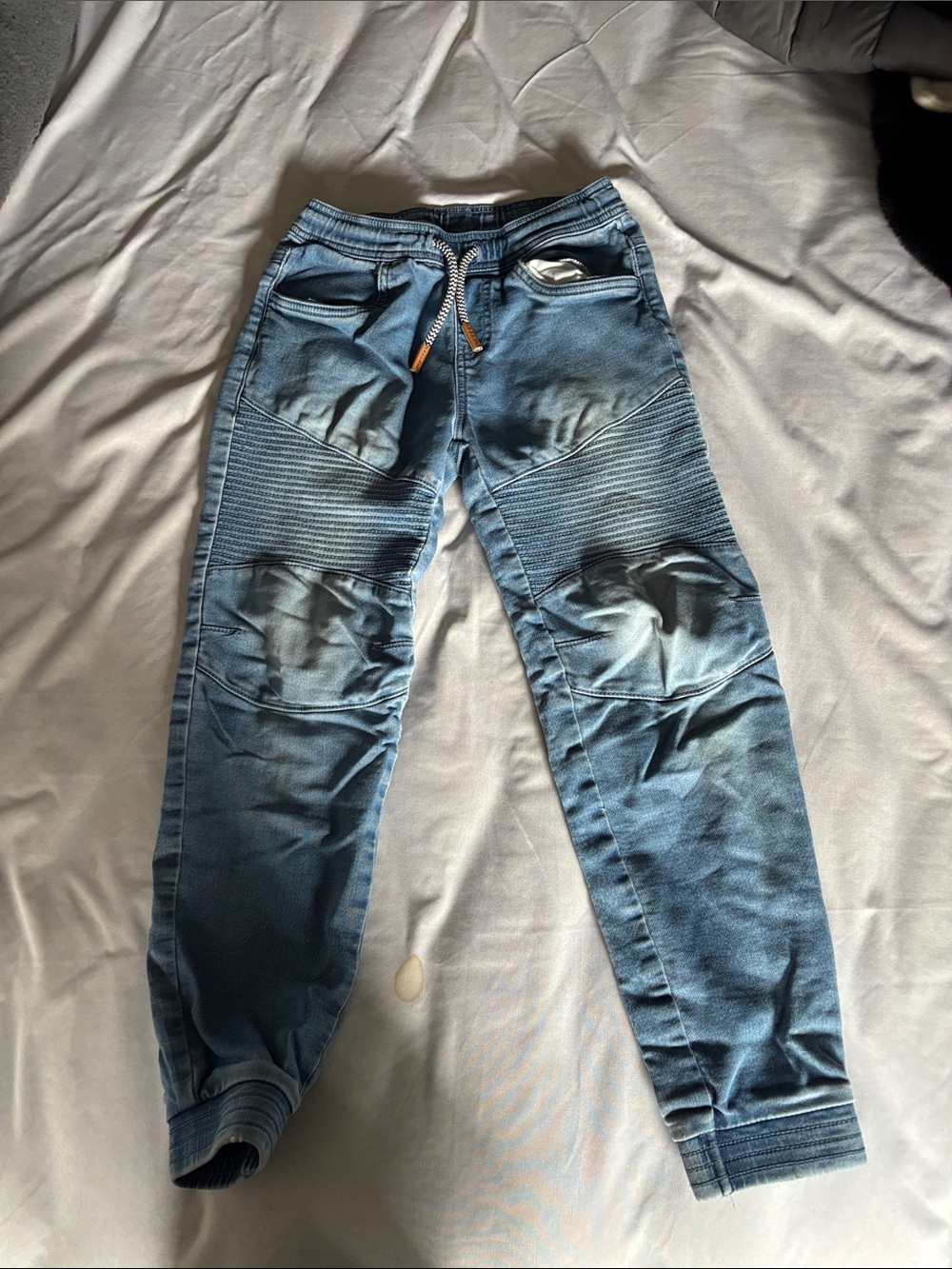 Kid's Blue Moto-Style Jogger Jeans